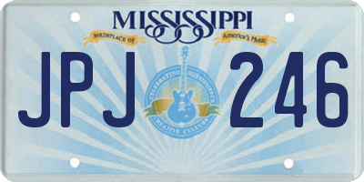 MS license plate JPJ246