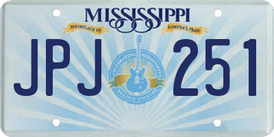 MS license plate JPJ251