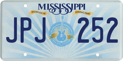 MS license plate JPJ252