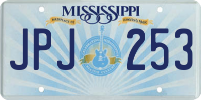 MS license plate JPJ253