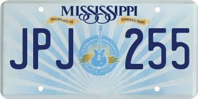 MS license plate JPJ255