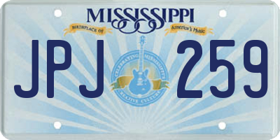 MS license plate JPJ259