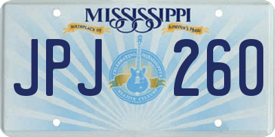 MS license plate JPJ260