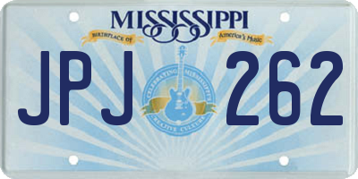 MS license plate JPJ262