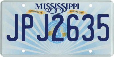 MS license plate JPJ2635