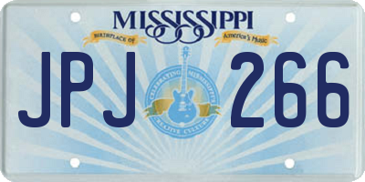 MS license plate JPJ266