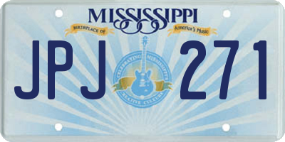 MS license plate JPJ271
