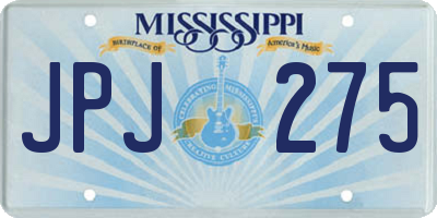 MS license plate JPJ275
