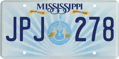 MS license plate JPJ278