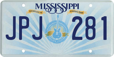 MS license plate JPJ281