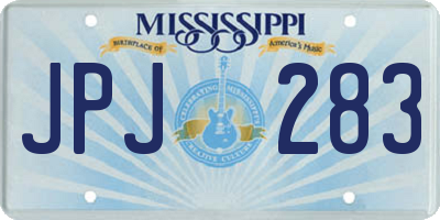 MS license plate JPJ283
