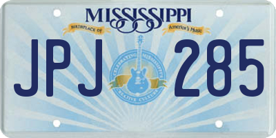 MS license plate JPJ285