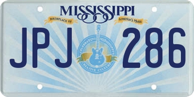 MS license plate JPJ286