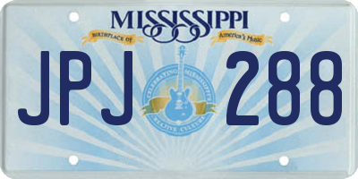 MS license plate JPJ288