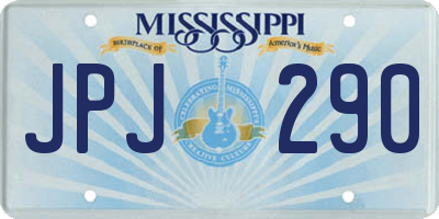 MS license plate JPJ290