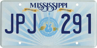 MS license plate JPJ291
