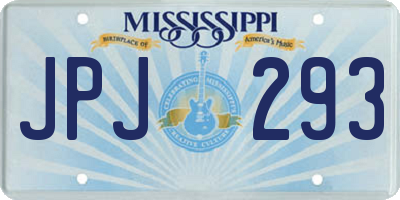 MS license plate JPJ293