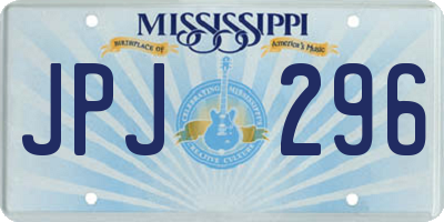 MS license plate JPJ296