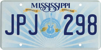 MS license plate JPJ298