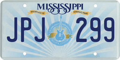MS license plate JPJ299