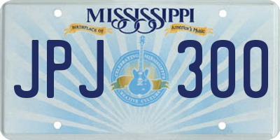 MS license plate JPJ300