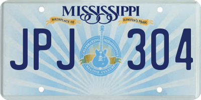 MS license plate JPJ304