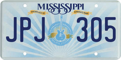 MS license plate JPJ305