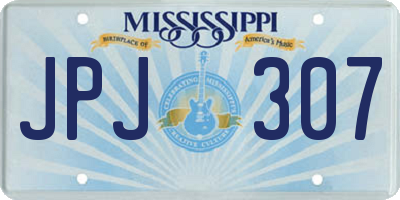 MS license plate JPJ307