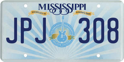 MS license plate JPJ308