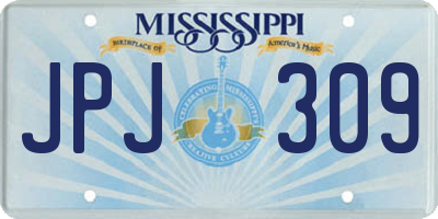 MS license plate JPJ309