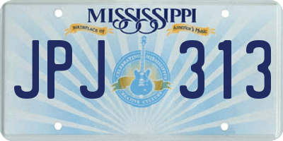 MS license plate JPJ313