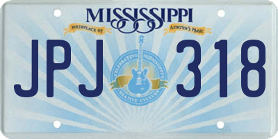 MS license plate JPJ318