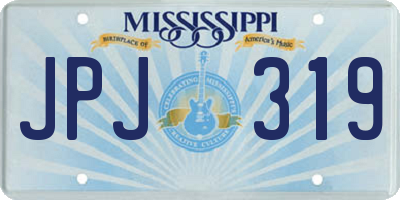 MS license plate JPJ319