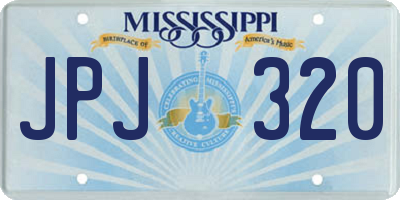 MS license plate JPJ320