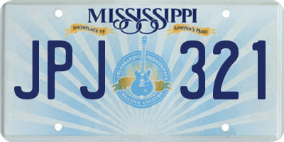 MS license plate JPJ321