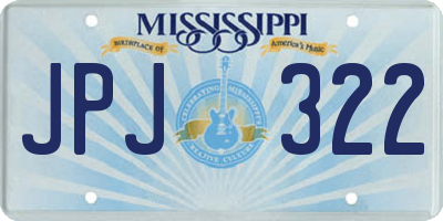 MS license plate JPJ322