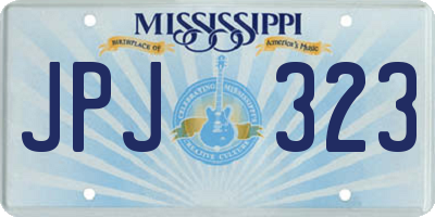 MS license plate JPJ323