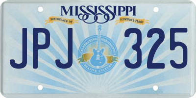 MS license plate JPJ325