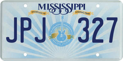 MS license plate JPJ327