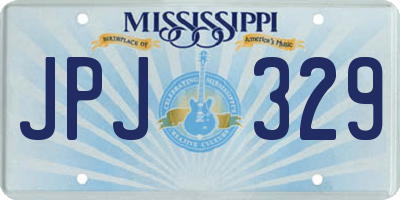 MS license plate JPJ329