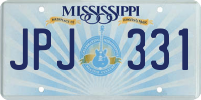 MS license plate JPJ331
