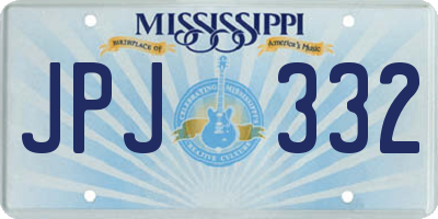 MS license plate JPJ332