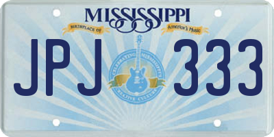 MS license plate JPJ333