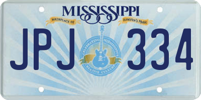 MS license plate JPJ334