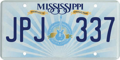 MS license plate JPJ337