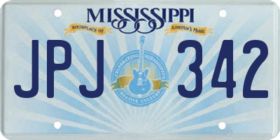 MS license plate JPJ342