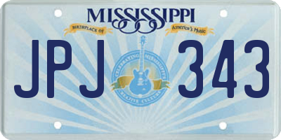 MS license plate JPJ343
