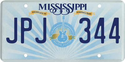 MS license plate JPJ344