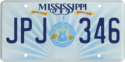 MS license plate JPJ346