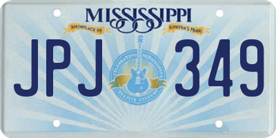MS license plate JPJ349